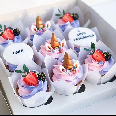 Капкейки "Единорожки" купить - пушкино.сладкоежкин.рф